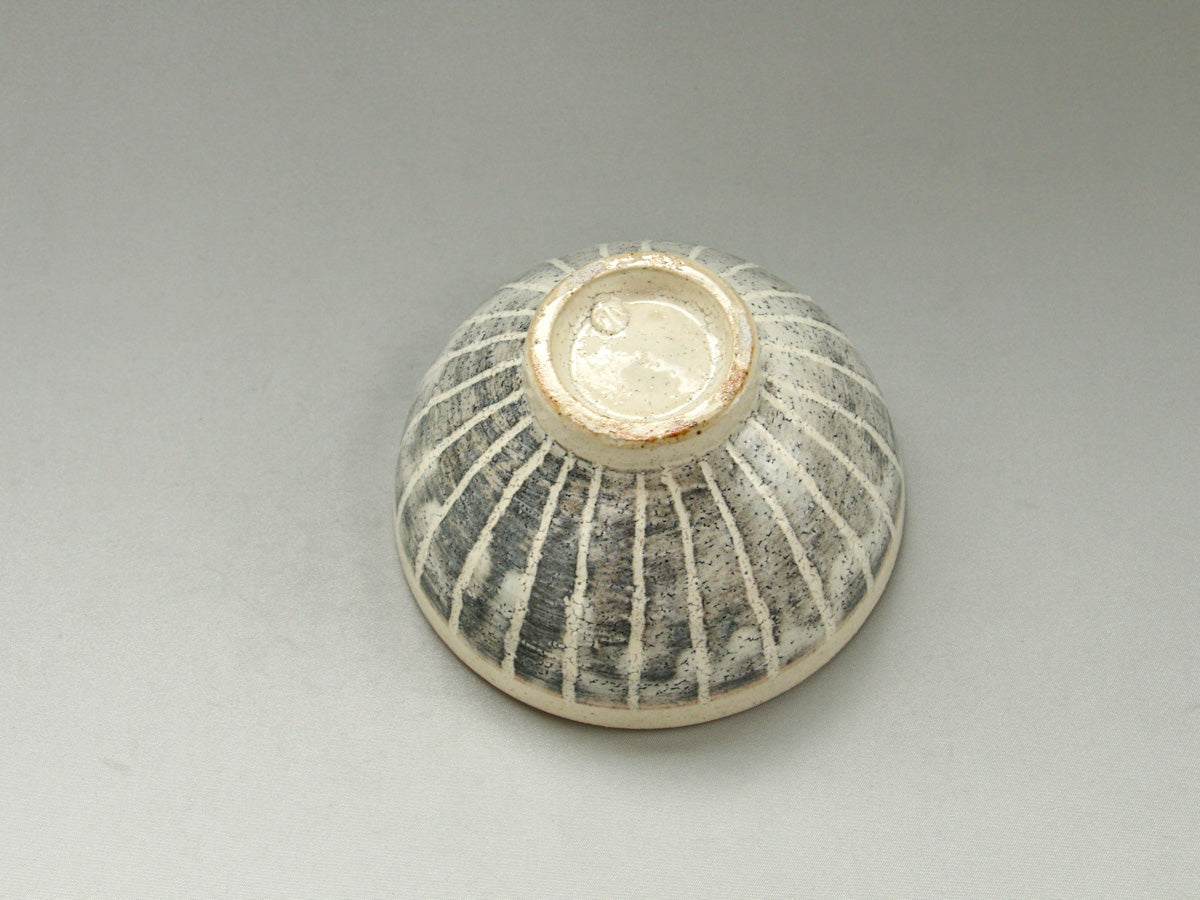 粉引ストライプ飯碗【小栗大幸】