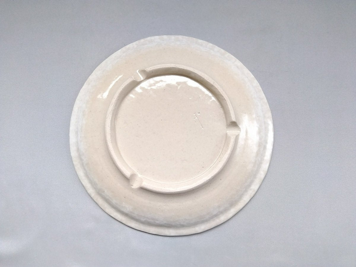 粉引地牡丹7.5寸丸皿 紫【加藤芳平】