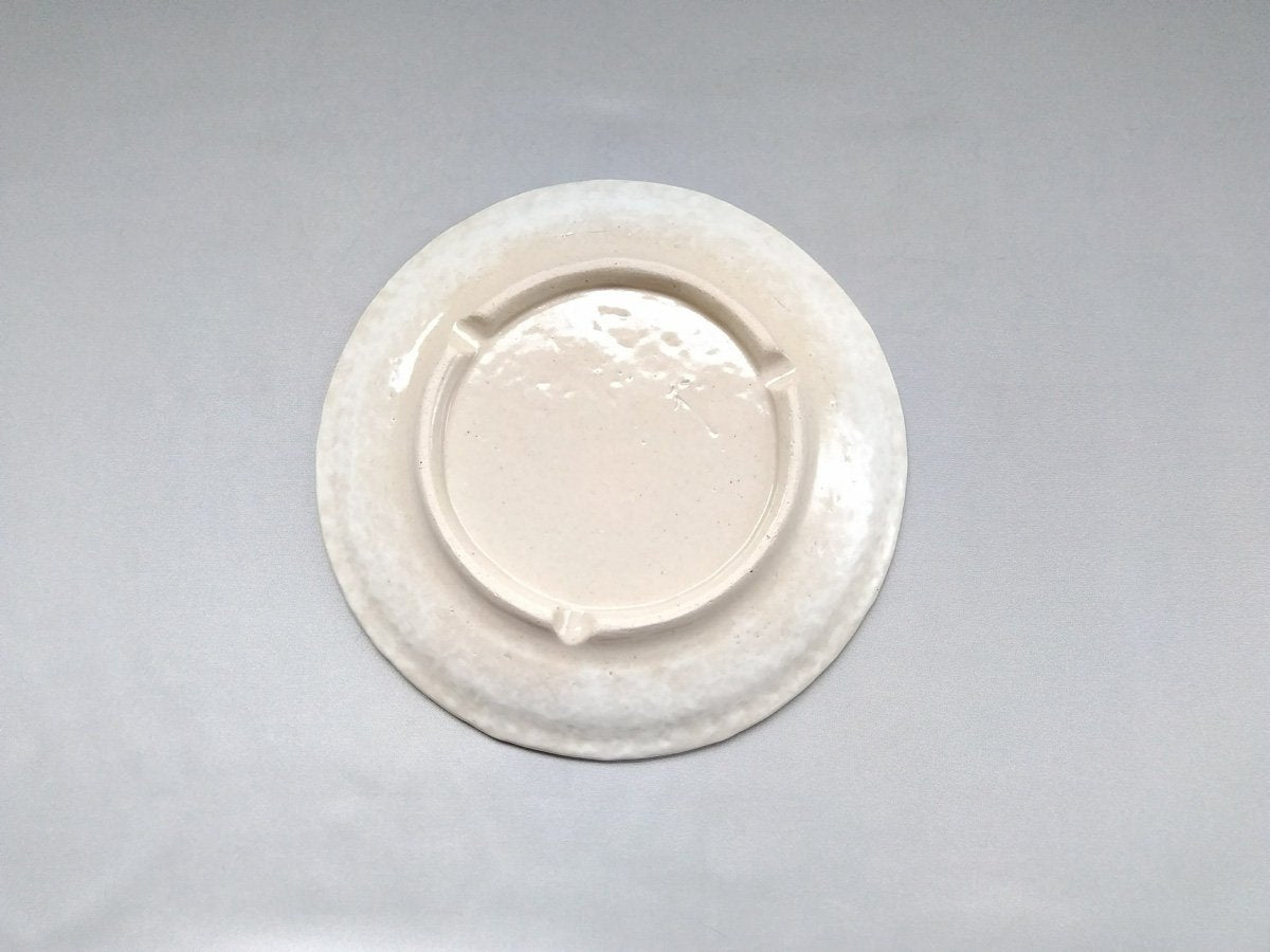 粉引地牡丹6.5寸丸皿 緑【加藤芳平】