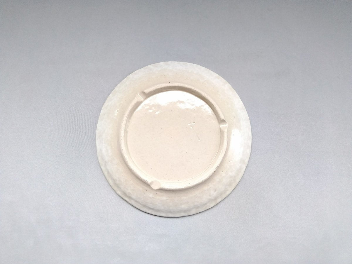 粉引地牡丹6.5寸丸皿 黄【加藤芳平】