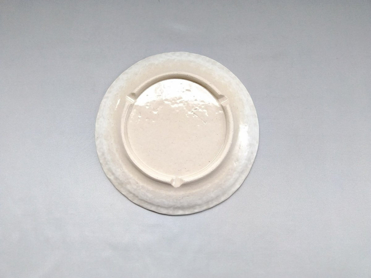 粉引地牡丹6.5寸丸皿 紫【加藤芳平】