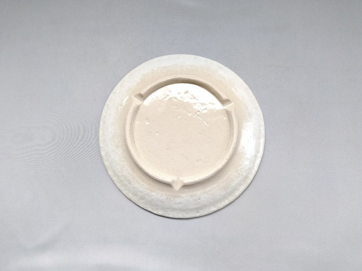 粉引地牡丹6.5寸丸皿 赤【加藤芳平】