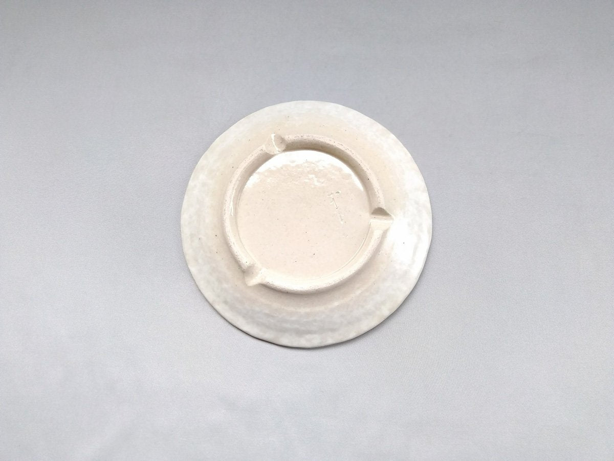 粉引地牡丹5.5寸丸皿 赤【加藤芳平】