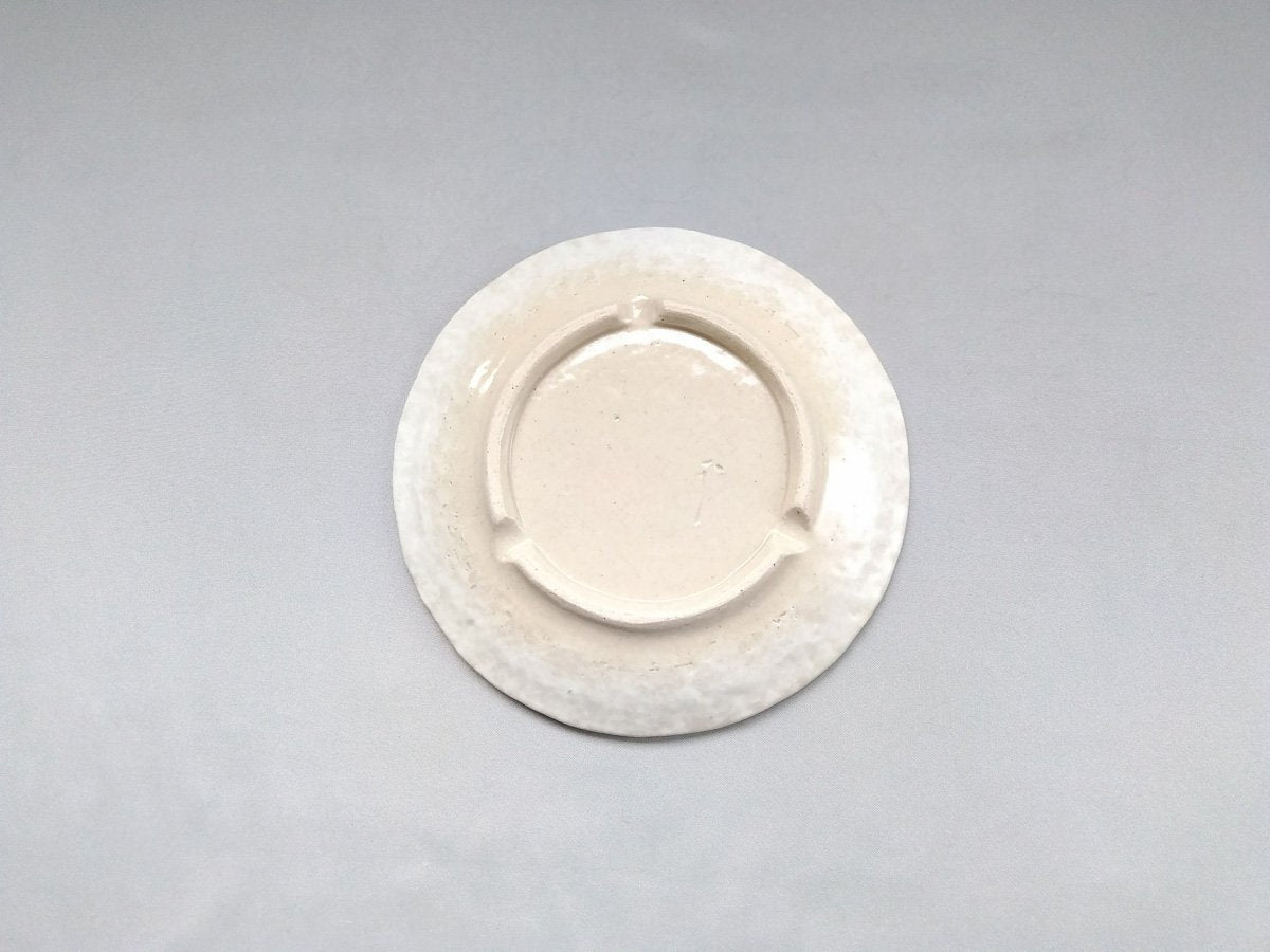 粉引地牡丹5.5寸丸皿 青【加藤芳平】