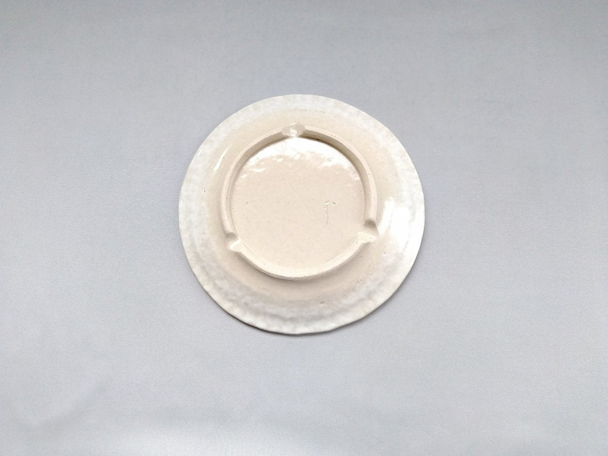 粉引地牡丹5.5寸丸皿 緑【加藤芳平】