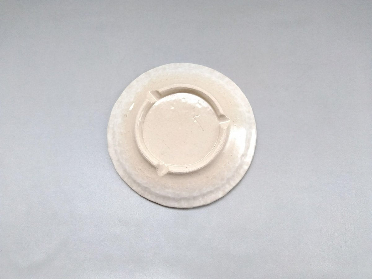 粉引地牡丹5.5寸丸皿 紫【加藤芳平】