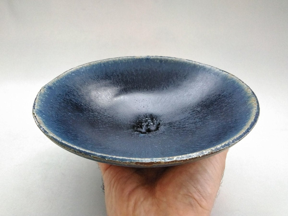 紺碧釉6.5寸浅鉢【山本一仁】