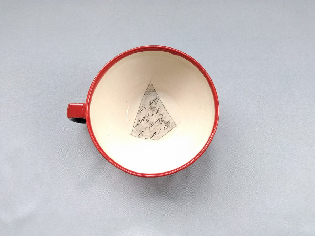 カフェスープ 赤【鶴琳窯】