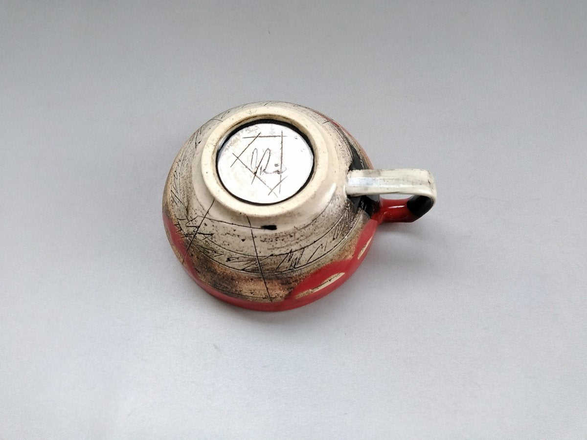 カフェスープ 赤【鶴琳窯】