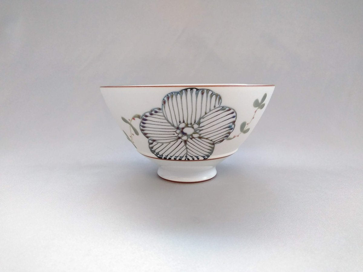 ラスター彩花春日碗黒 大【福峰窯】