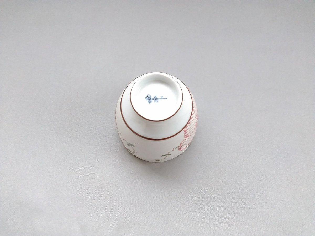 ラスター彩花春日コップ 赤【福峰窯】