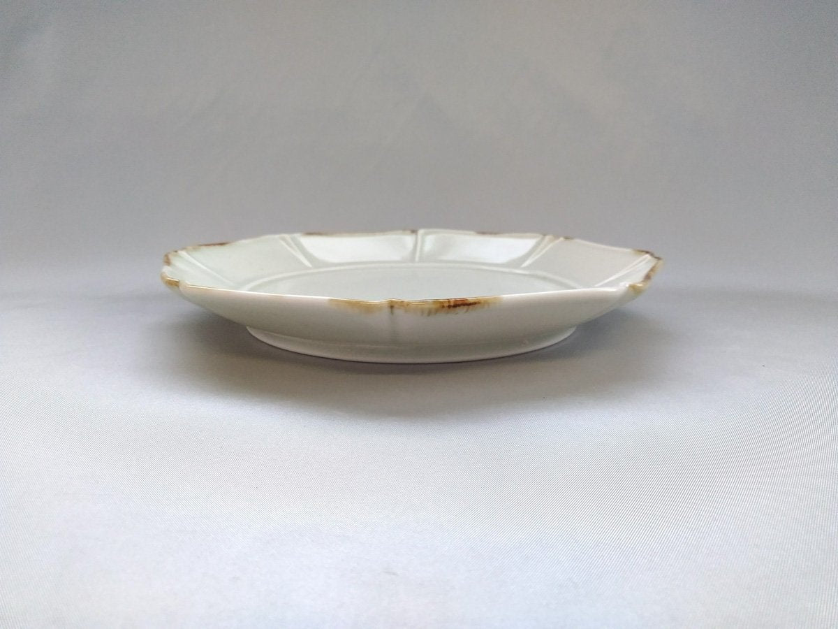 渕錆灰釉八方7寸皿【陶房青】