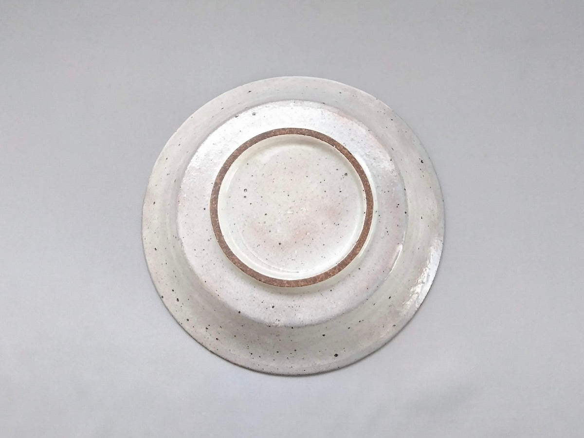 粉引細削ぎ反6寸浅鉢【兵山窯】