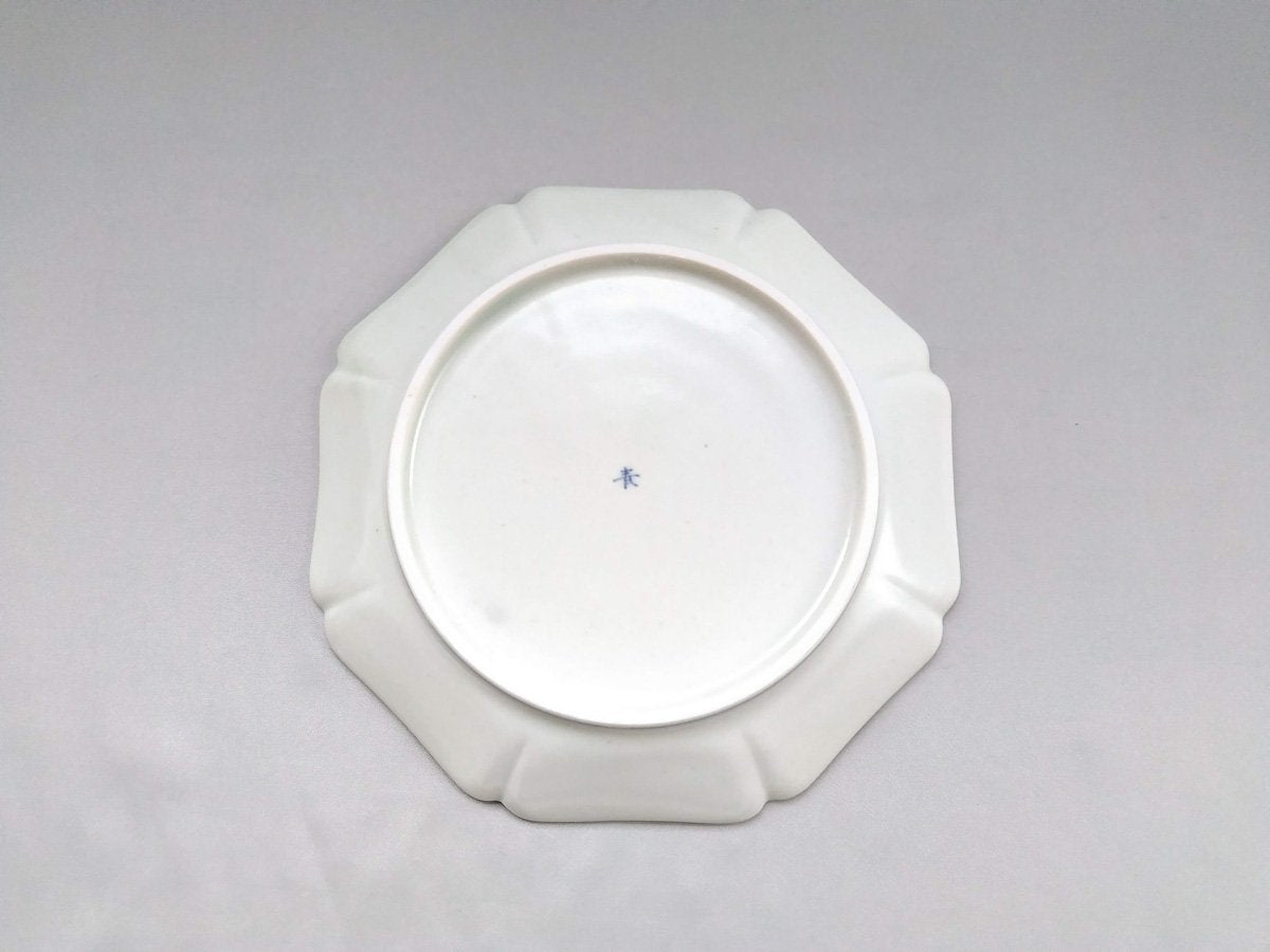 古染花八方7寸皿【陶房青】