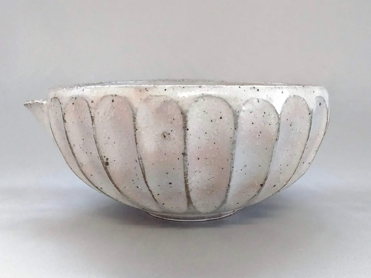 粉引太削ぎ6寸片口鉢【兵山窯】