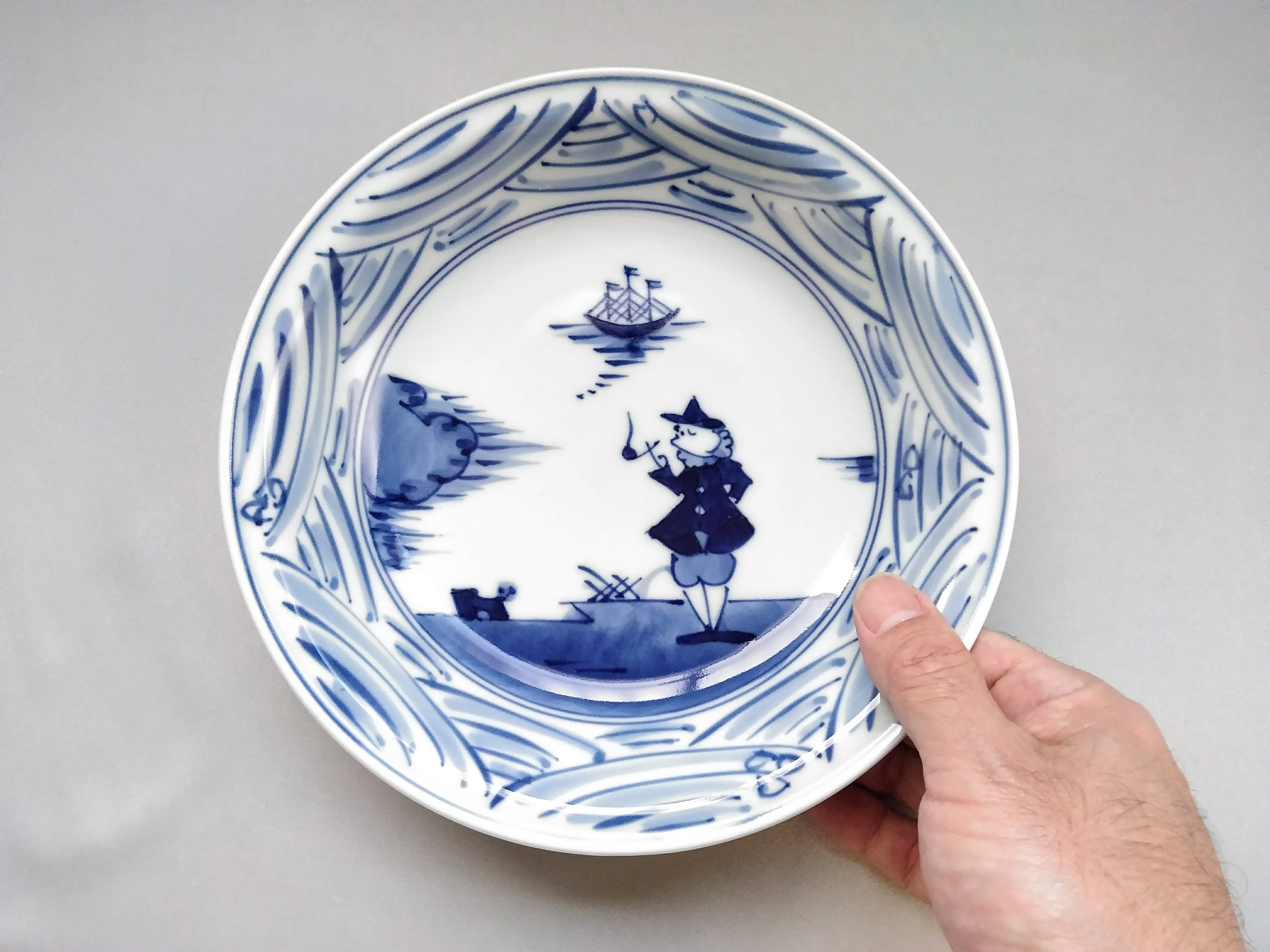 長崎紋玉渕7寸スープ皿【しん窯】