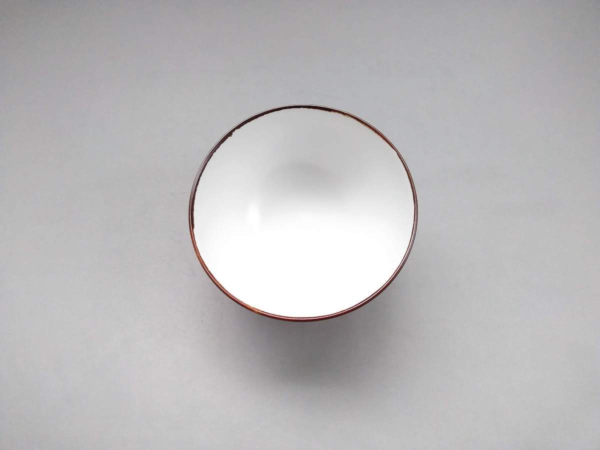 しのぎ飯碗大渕サビ白マット【皓洋窯】