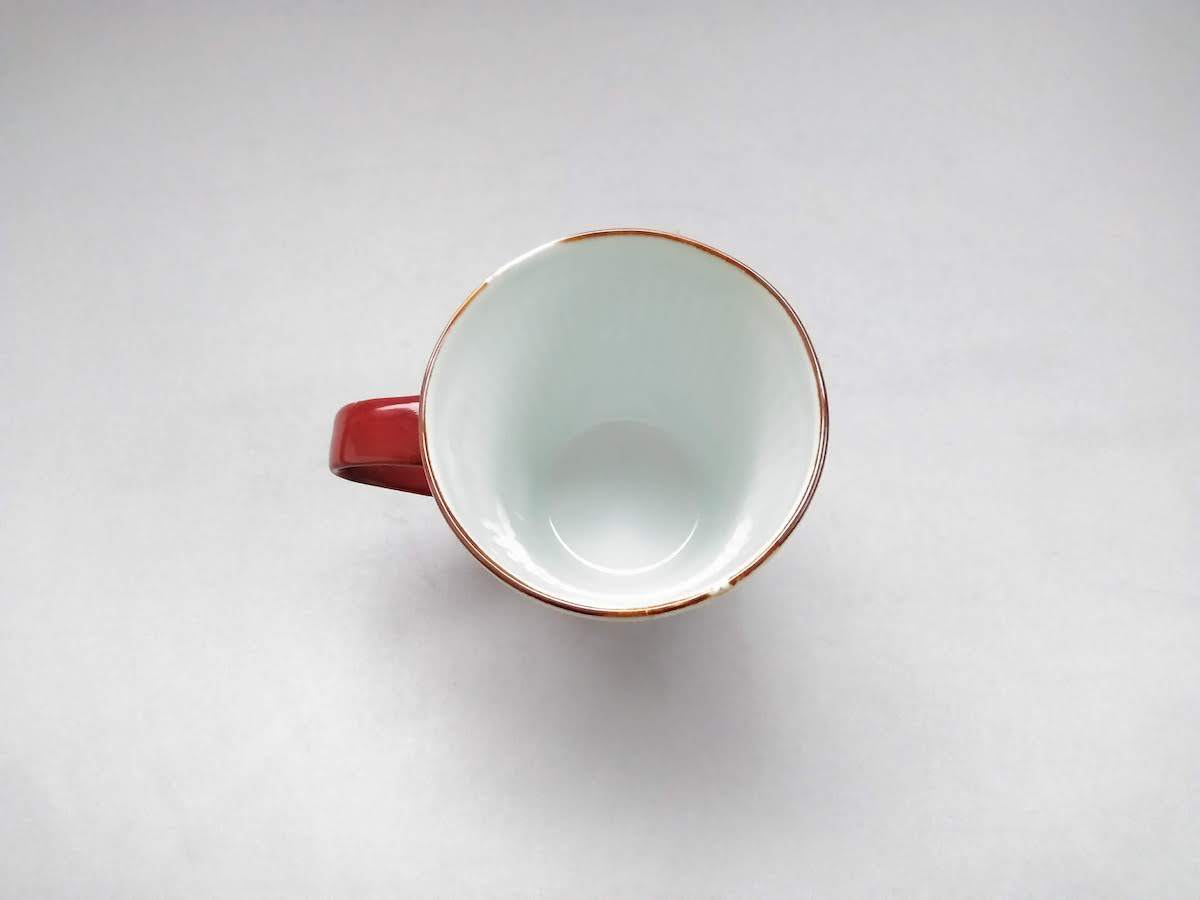 しのぎマグカップリーヴス赤【皓洋窯】