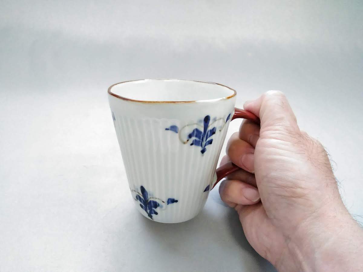 しのぎマグカップリーヴス赤【皓洋窯】