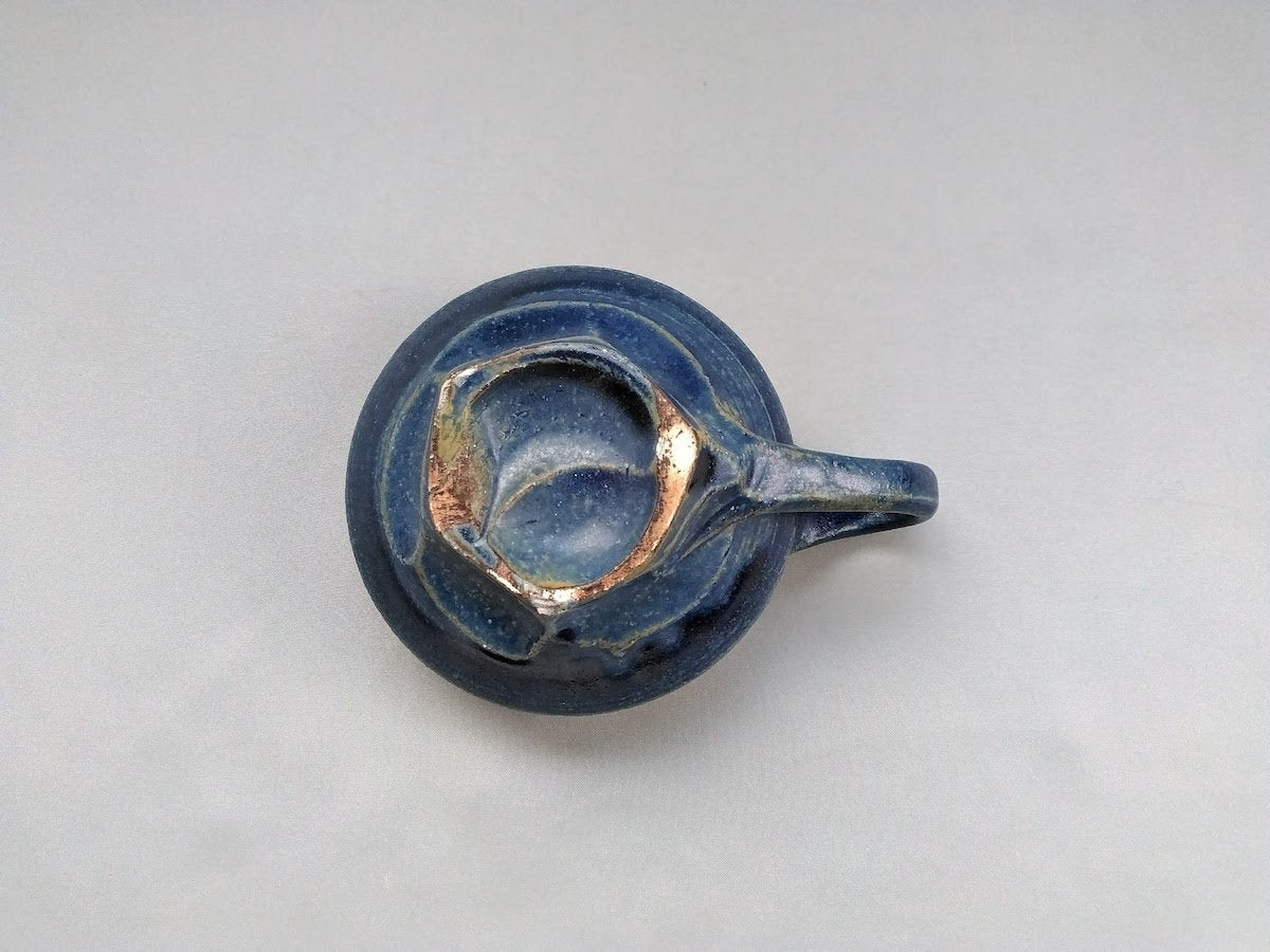 紺碧釉スープカップ【山本一仁】