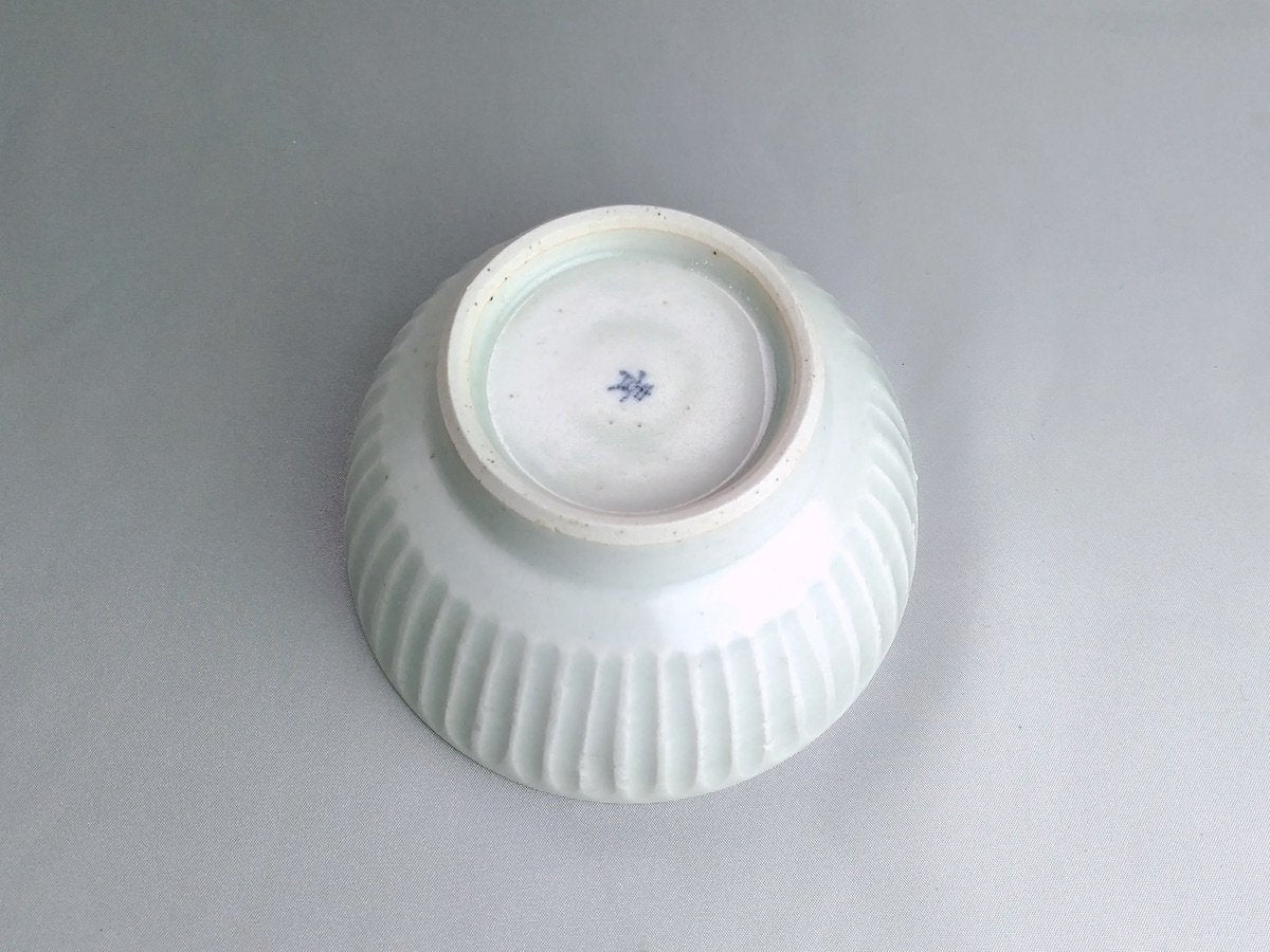 灰釉しのぎくらわんか碗大【陶房青】