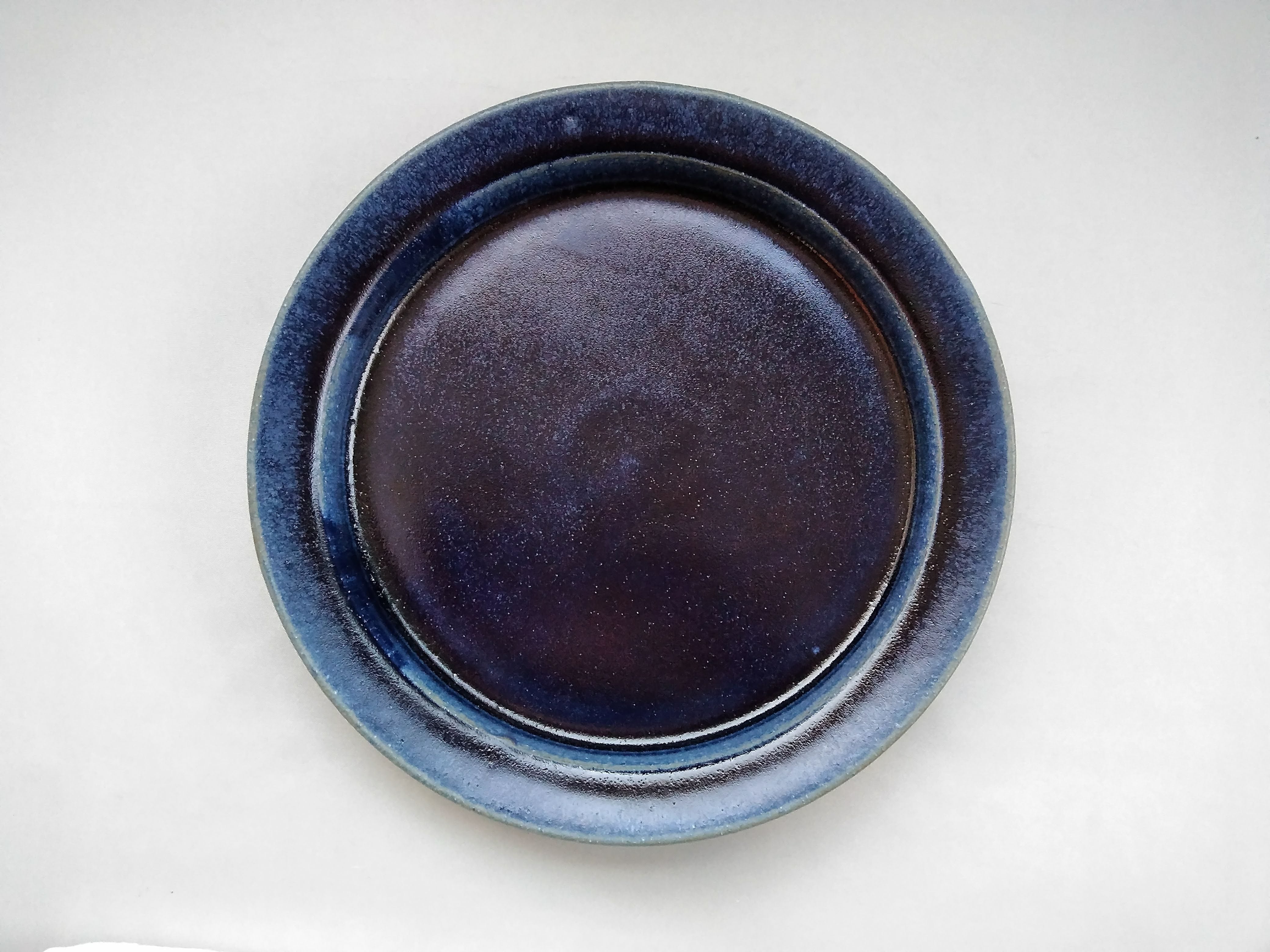 紺碧釉リムディナー鉢【山本一仁】