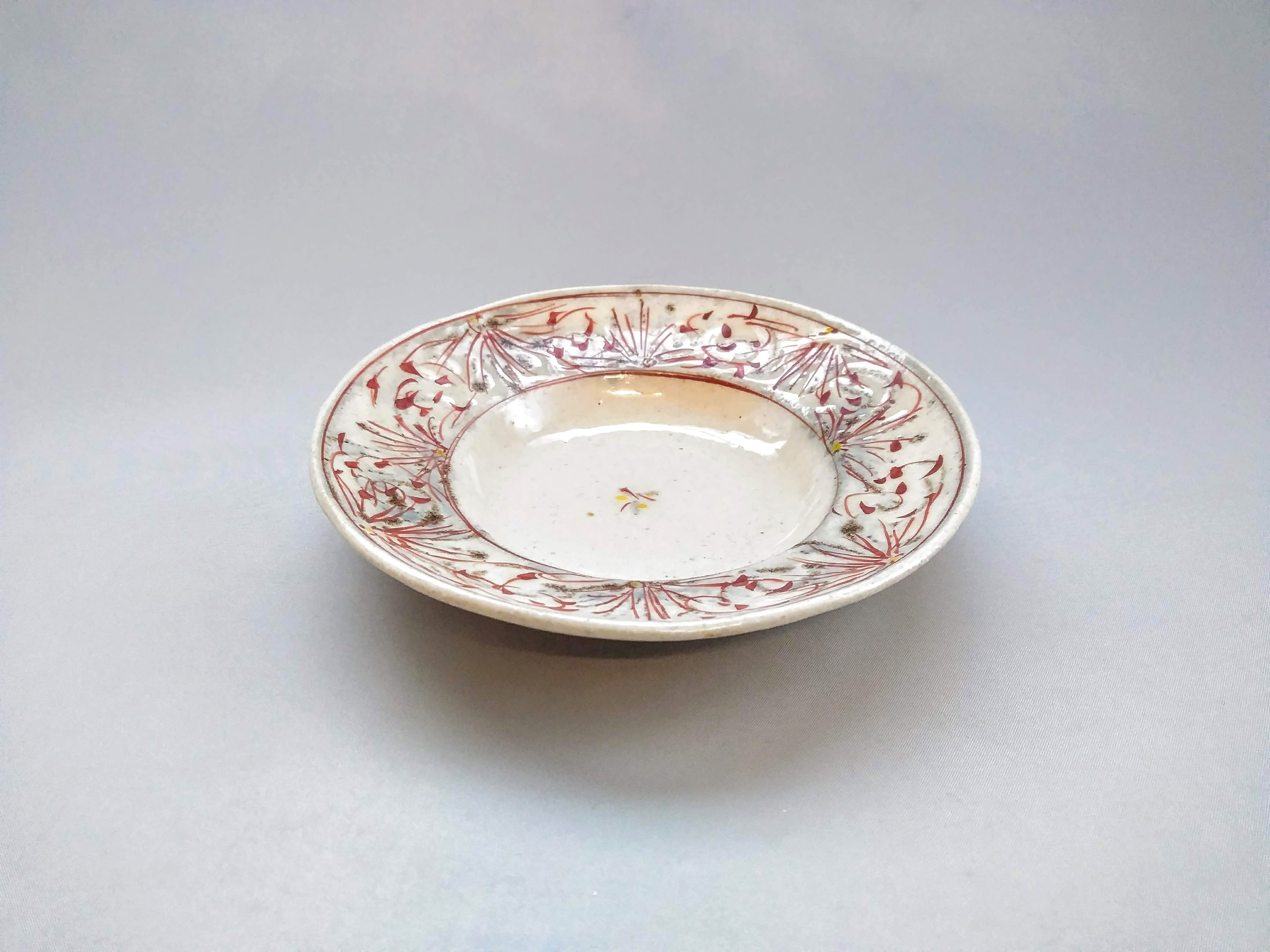 安南赤絵5寸リム鉢【日比野正明】