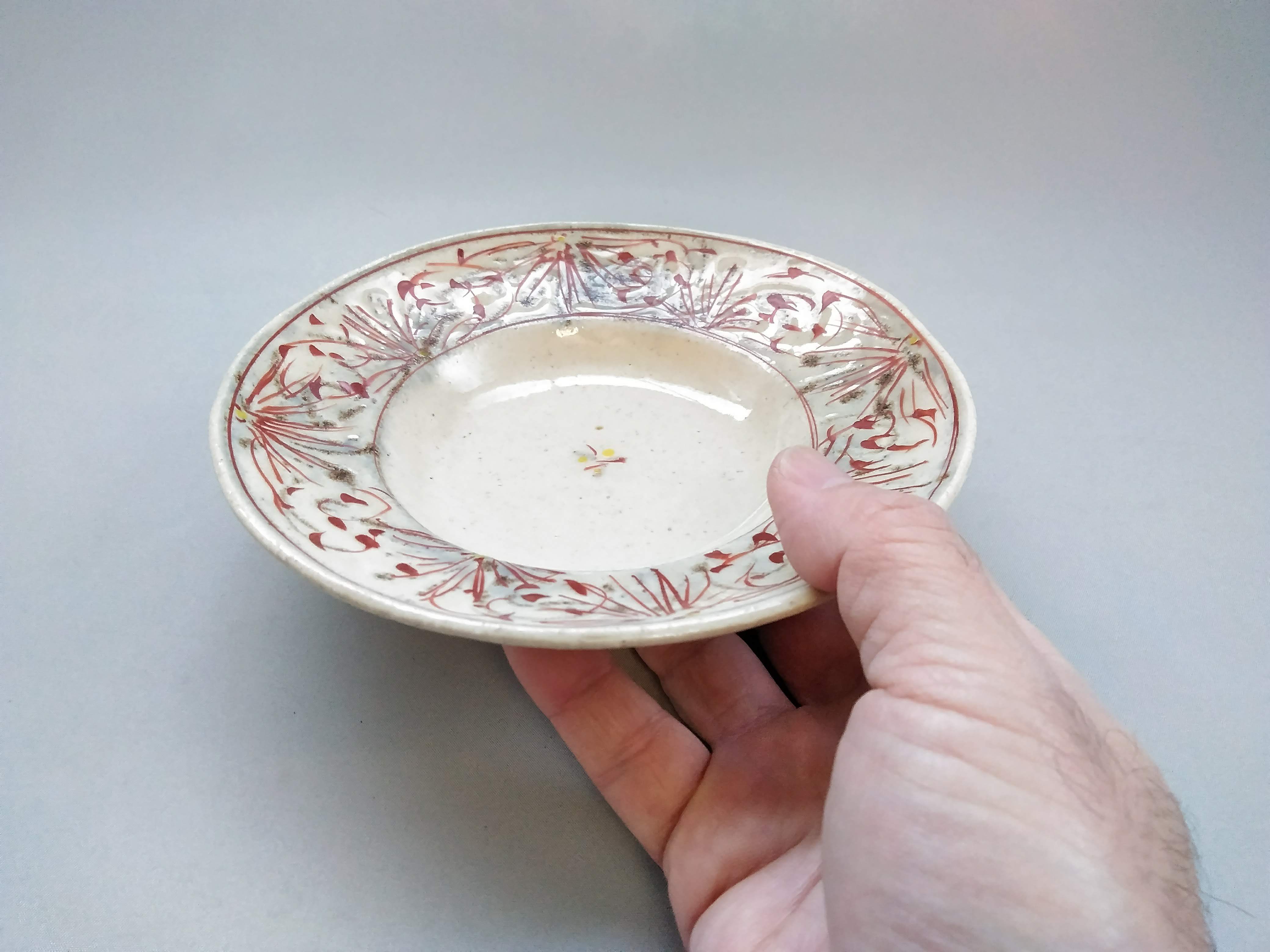 安南赤絵5寸リム鉢【日比野正明】