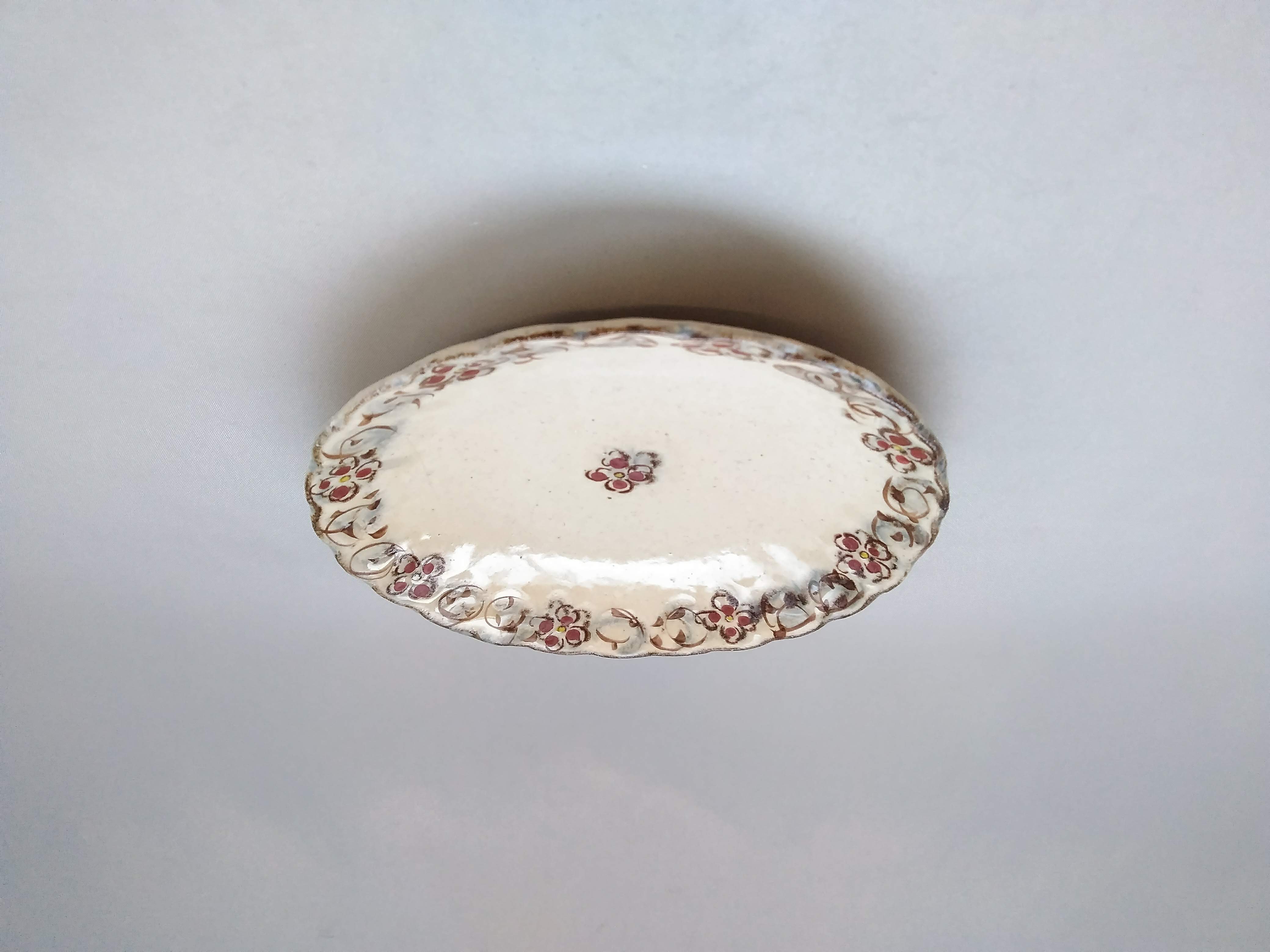 安南赤絵唐草6寸菊皿【日比野正明】