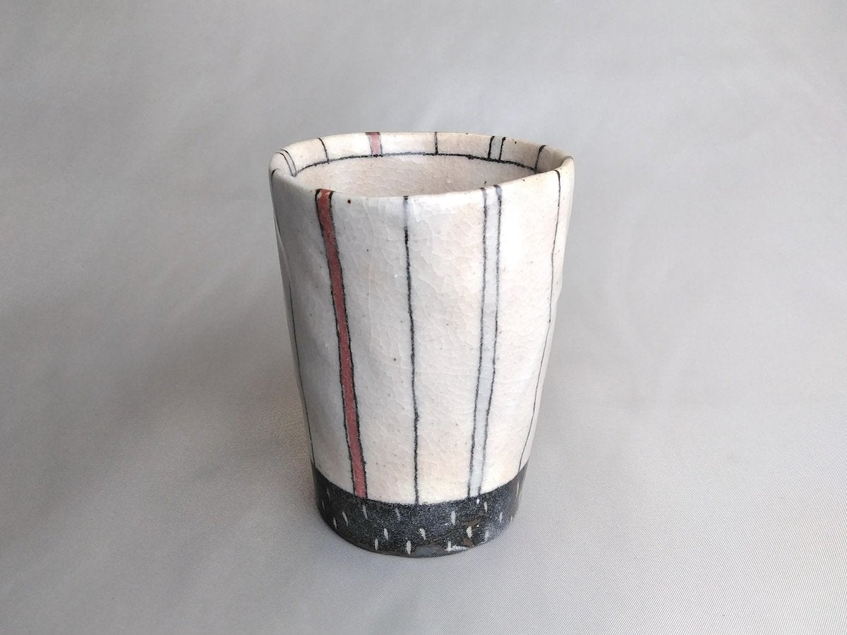 三色十草フリーカップ赤【佐藤正士】