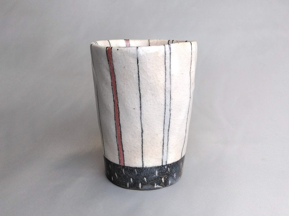 三色十草フリーカップ赤【佐藤正士】