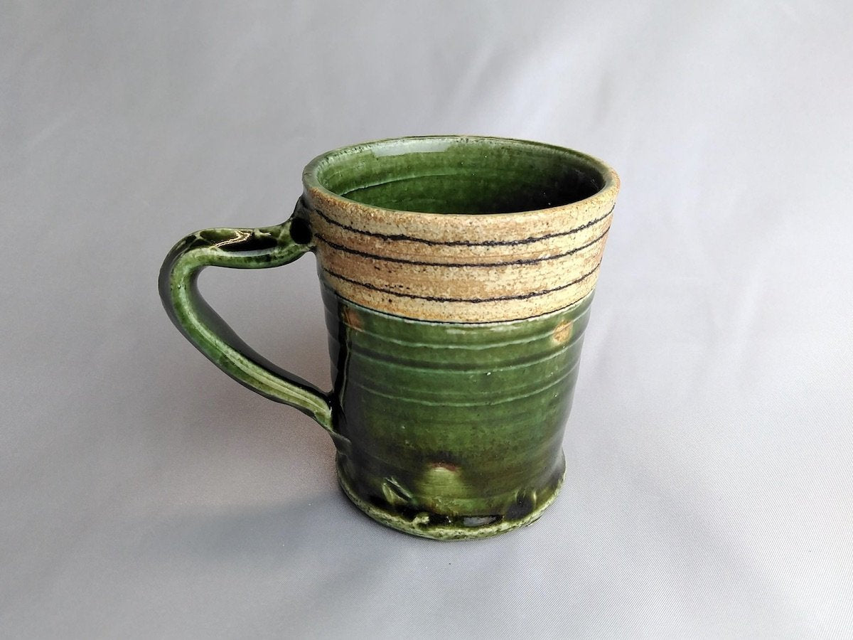 織部線刻ドット筒マグ【山本一仁】