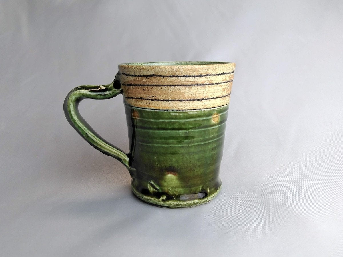 織部線刻ドット筒マグ【山本一仁】