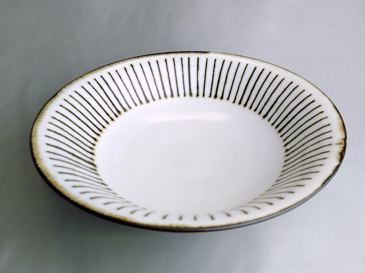 白磁十草7寸浅鉢【小林哲也】