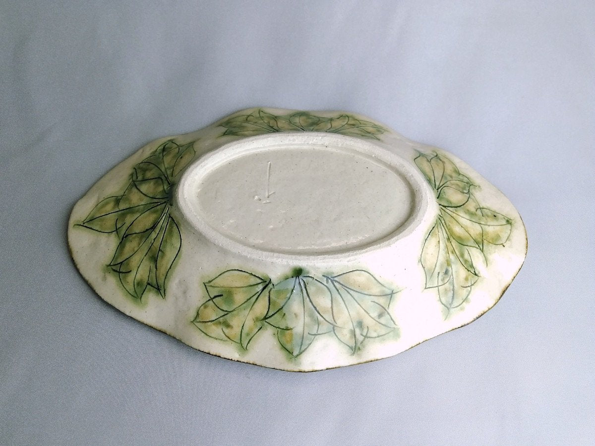 牡丹花舟形皿赤【加藤芳平】