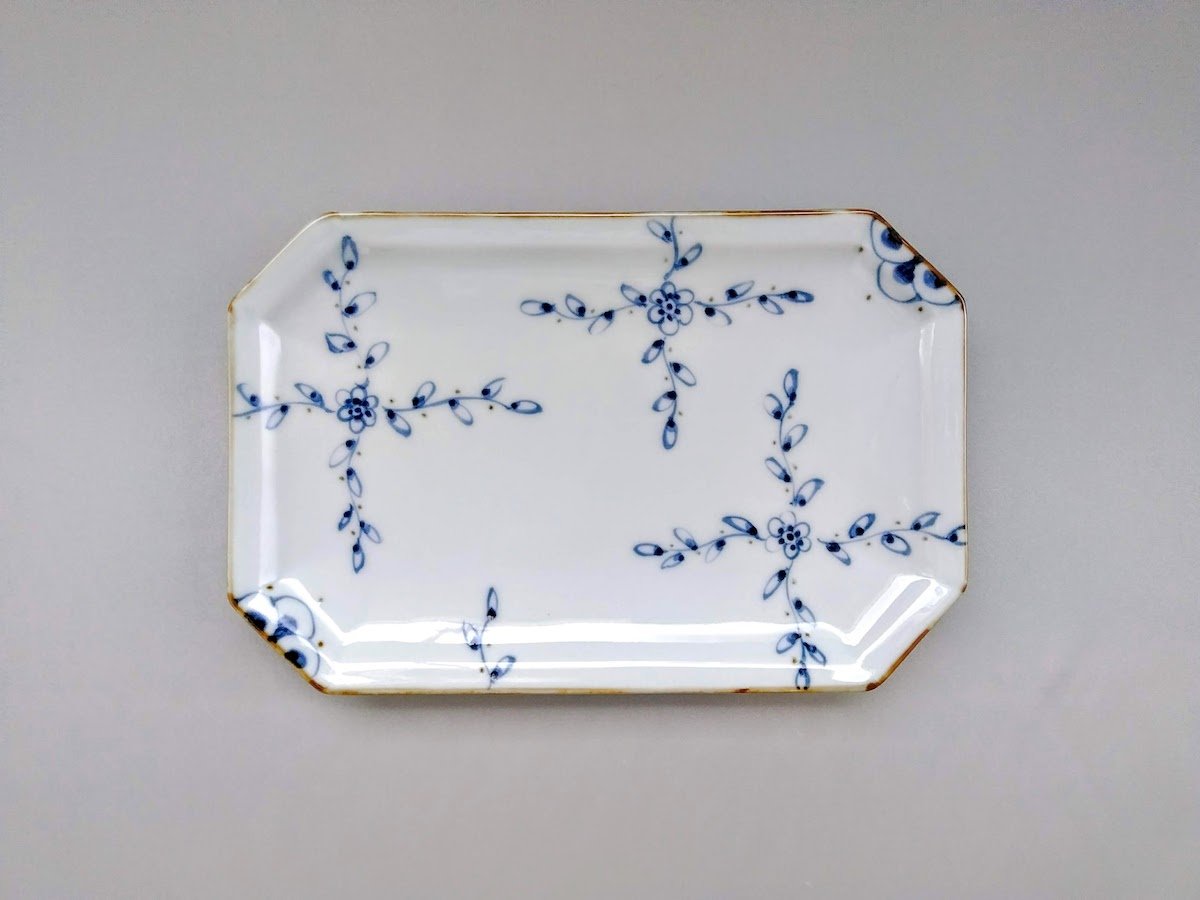 つる花唐草焼皿【徳七窯】