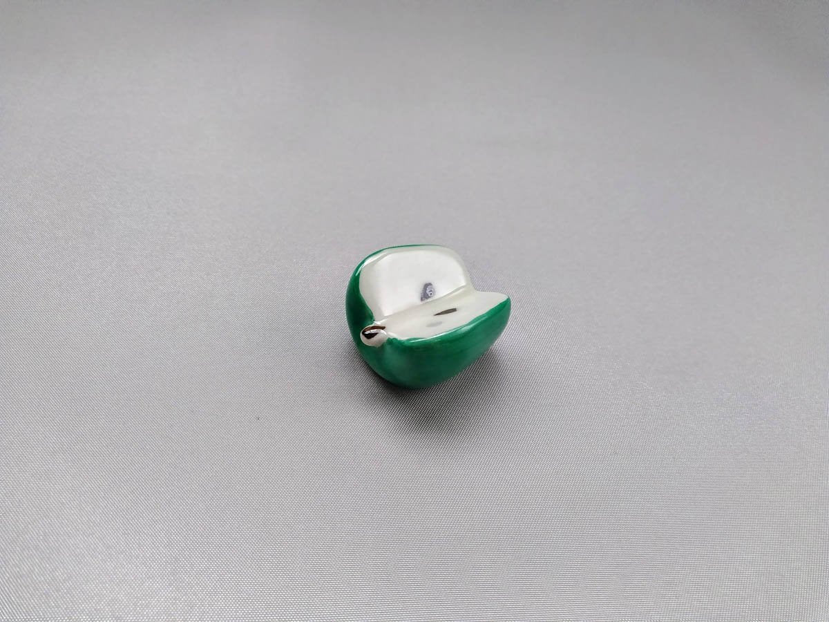 錦りんご箸置き 緑 【皓洋窯】
