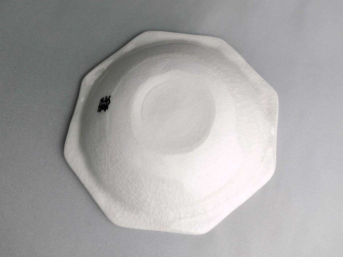 花詰八角小皿赤【喜鶴製陶】