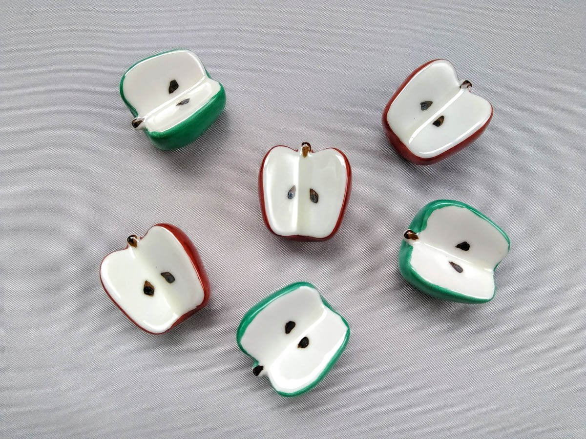 錦りんご箸置き 赤【皓洋窯】