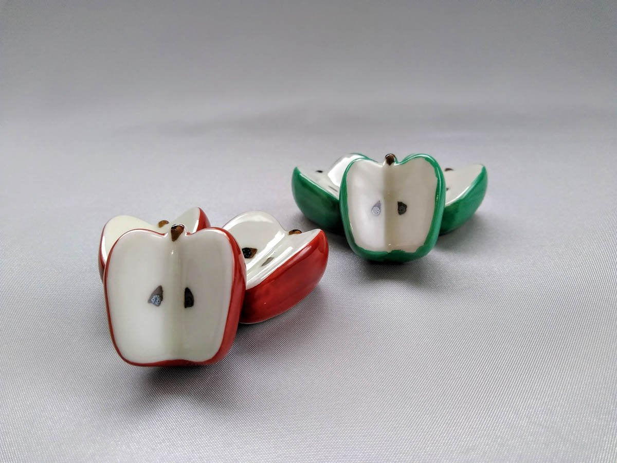 錦りんご箸置き 赤【皓洋窯】