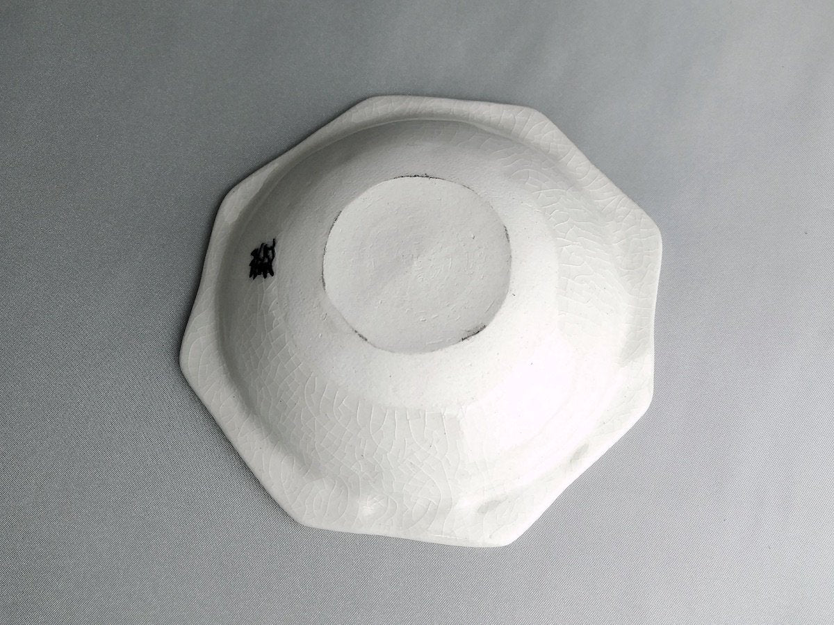 花詰八角小皿青【喜鶴製陶】