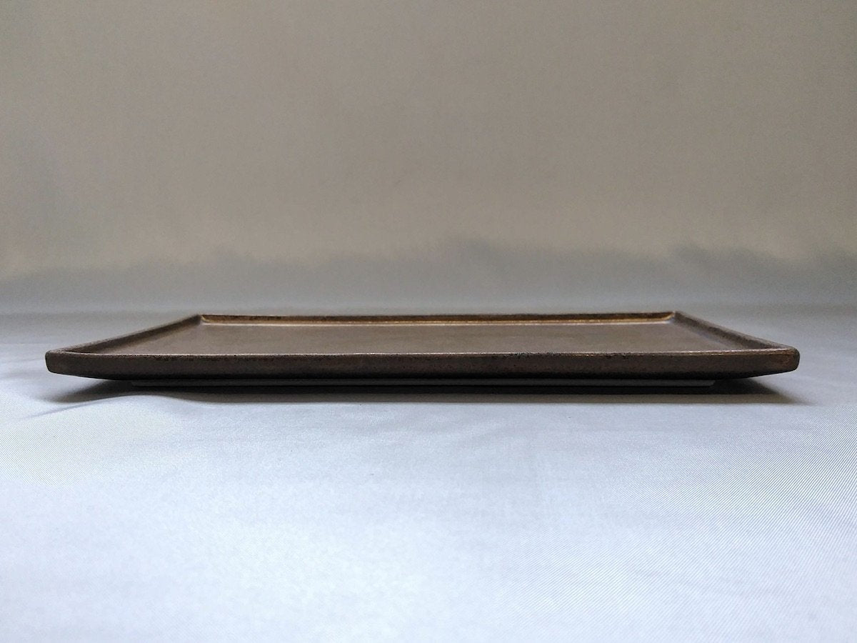 金泥釉長角皿【喜鶴製陶】