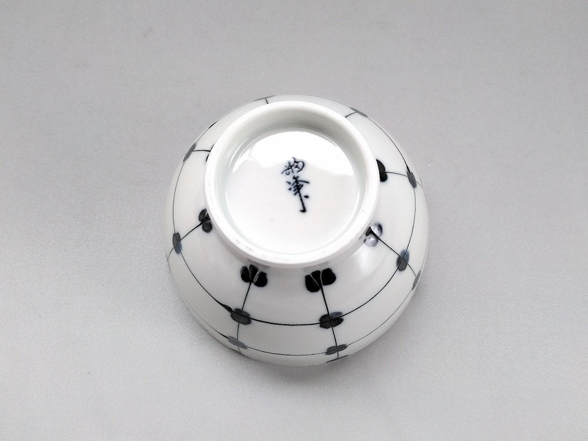 点格子飯碗青【福峰窯】