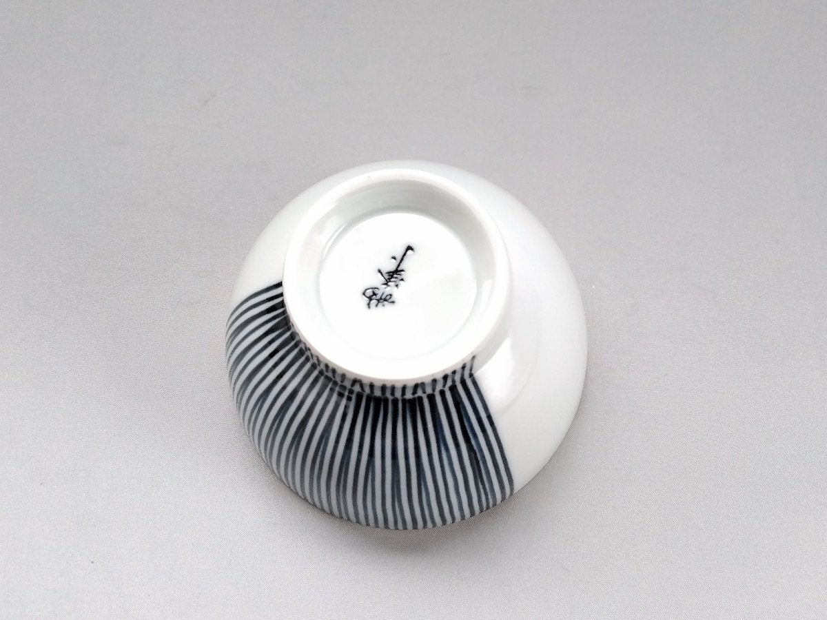 ハーフライン飯碗青【福峰窯】