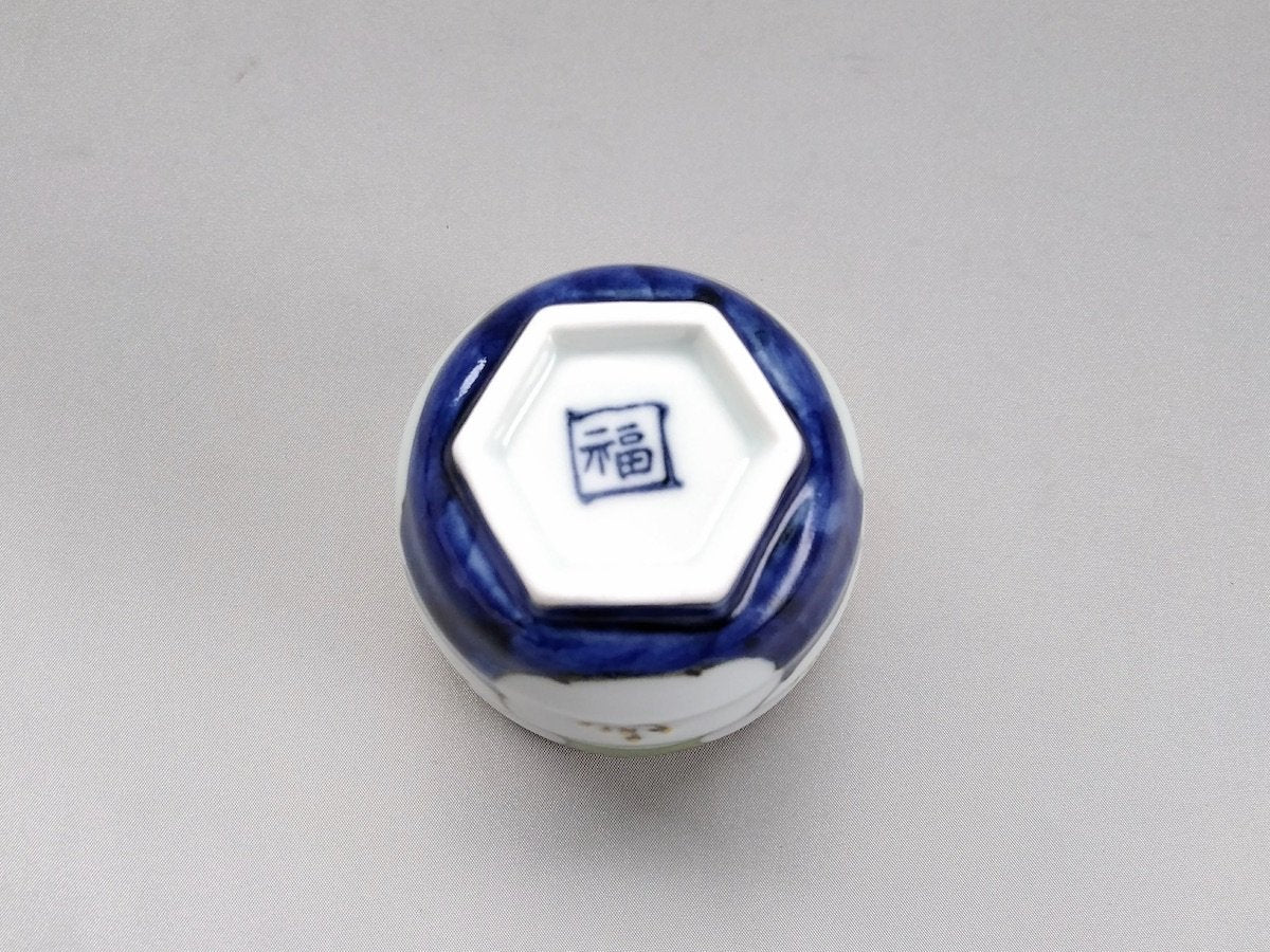 濃花六角高台湯呑緑【福峰窯】