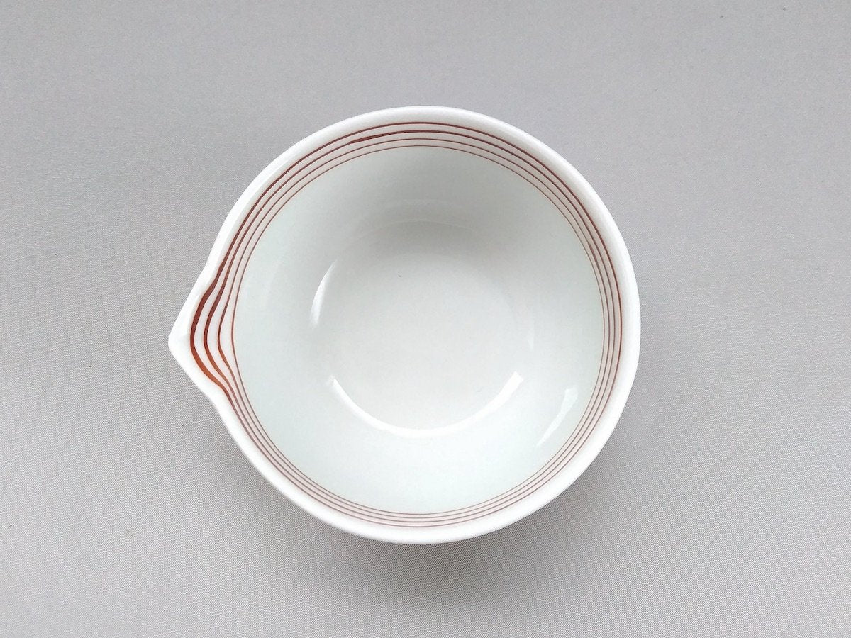 ラインライン片口豆鉢赤【康創窯】