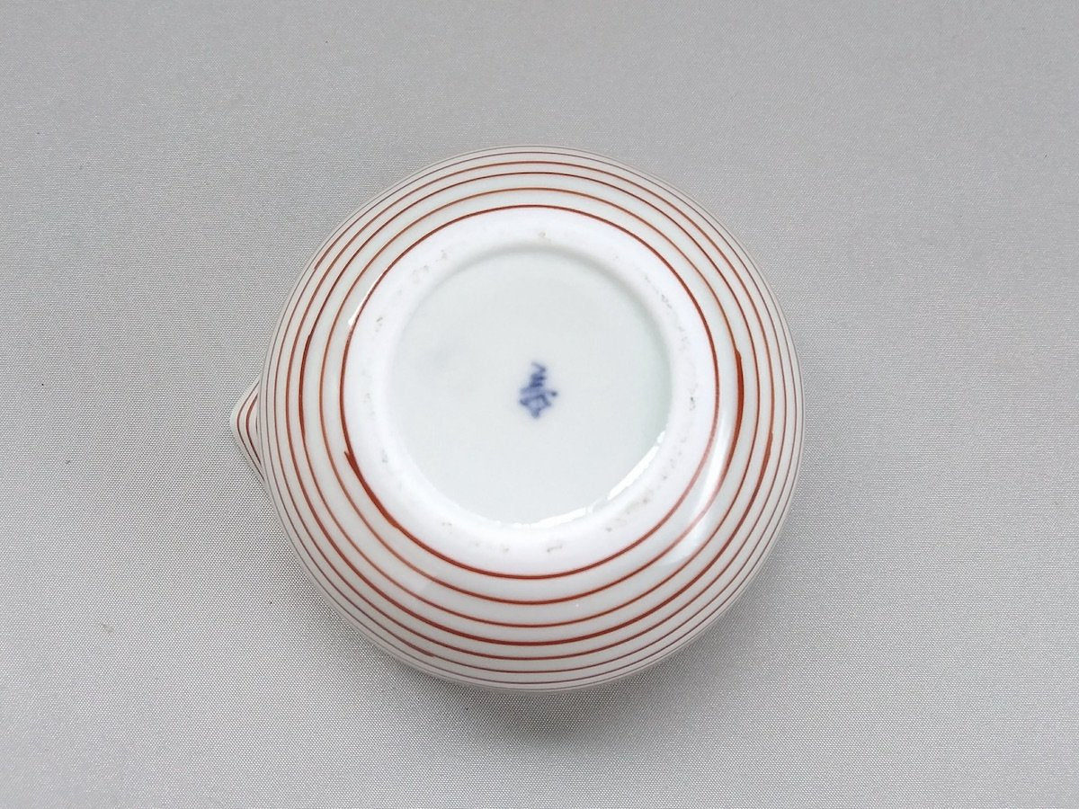 ラインライン片口豆鉢赤【康創窯】