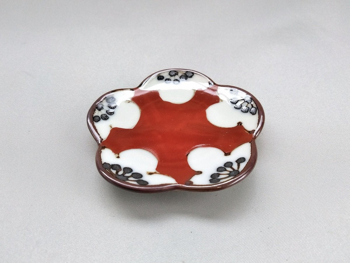 赤絵豆皿梅【空萌工房】