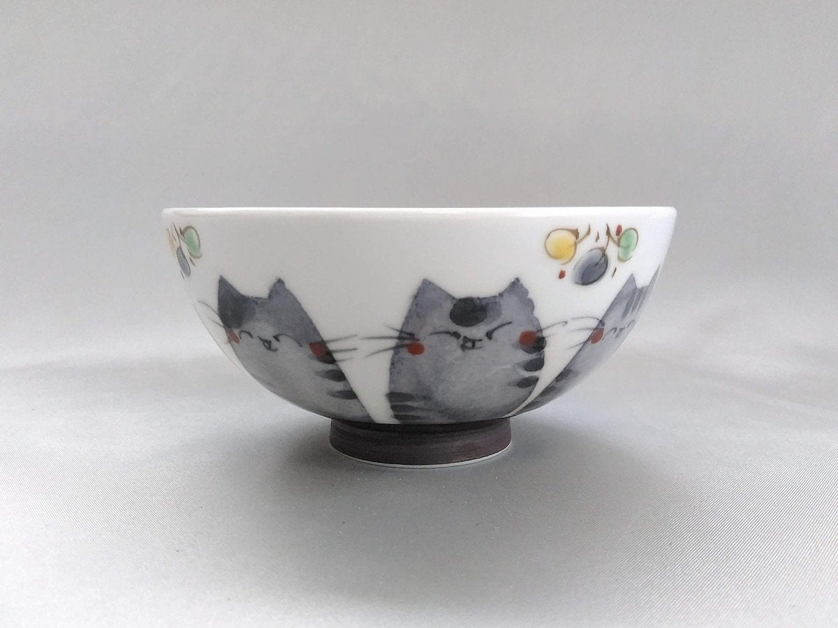 和紙染ねこ飯碗大【空萌工房】