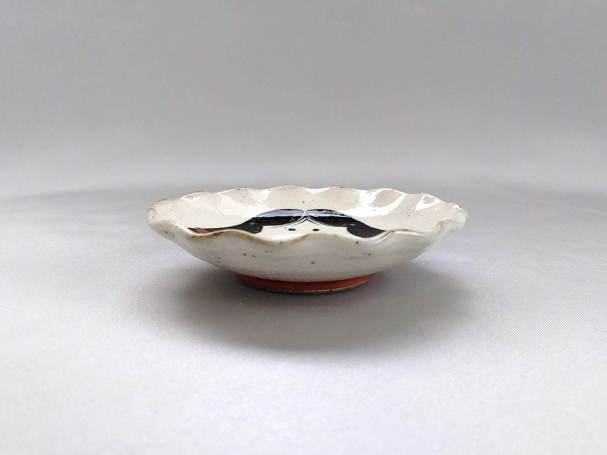 おかめ輪花豆皿【陶工房楽】